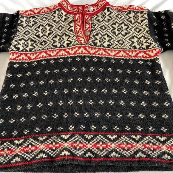 Vintage 1980s LL Bean Fair Isle Nordic Wool Blend Pullover Sweater - Picture 2 of 7